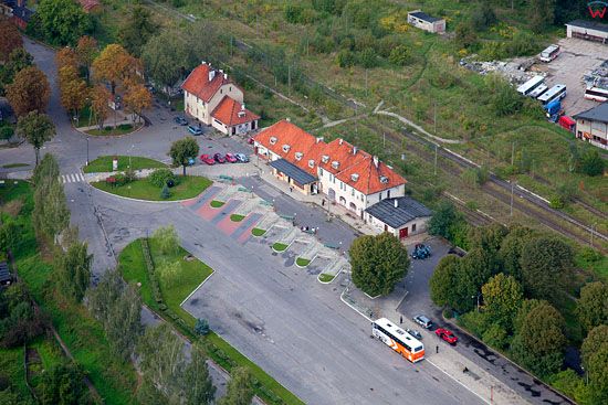 Lotnicze, PL, warm-maz. Dworzec autobusowo - kolejowy w Lidzbarku Warminskim.